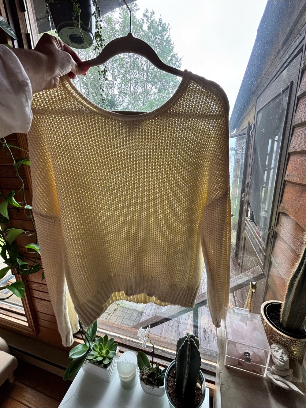 Light Yellow Knit Sweater - Women